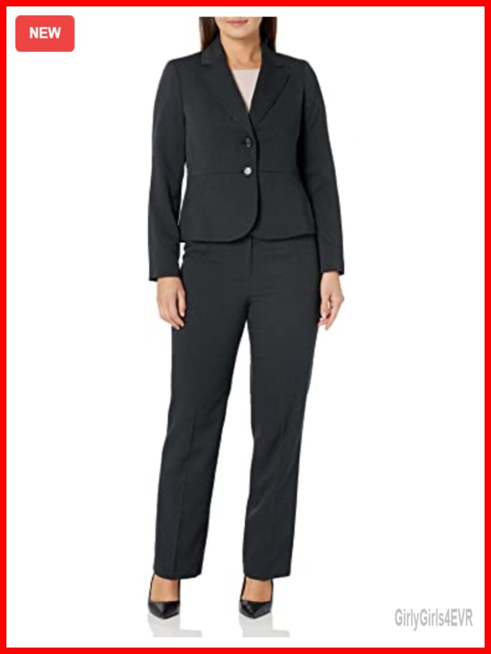 Women's Two Button Blazer & Pant 2pc Set Business Suit